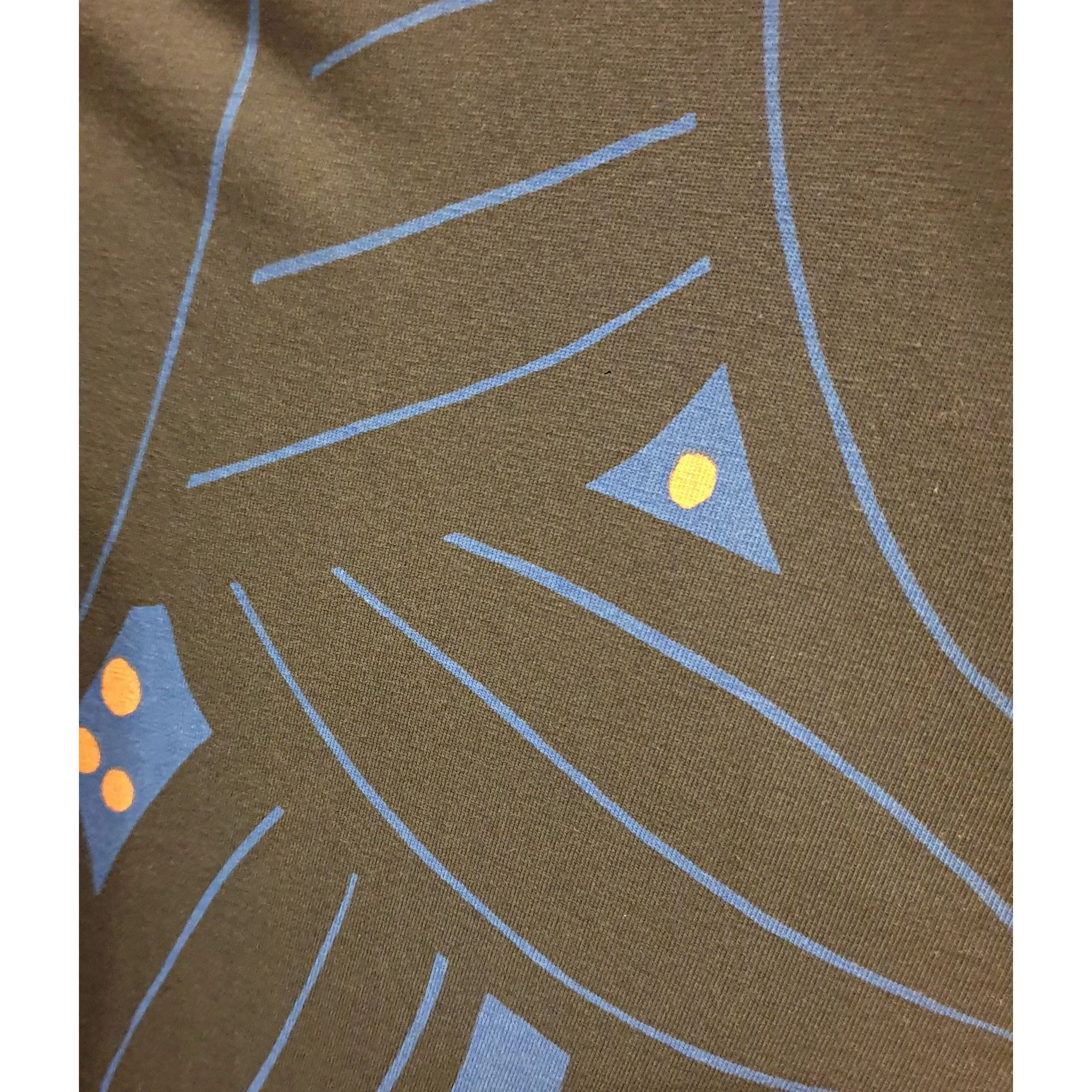 Marimekko navy long sleeve dress with pretty blue and orange print size XS (best fits 8)