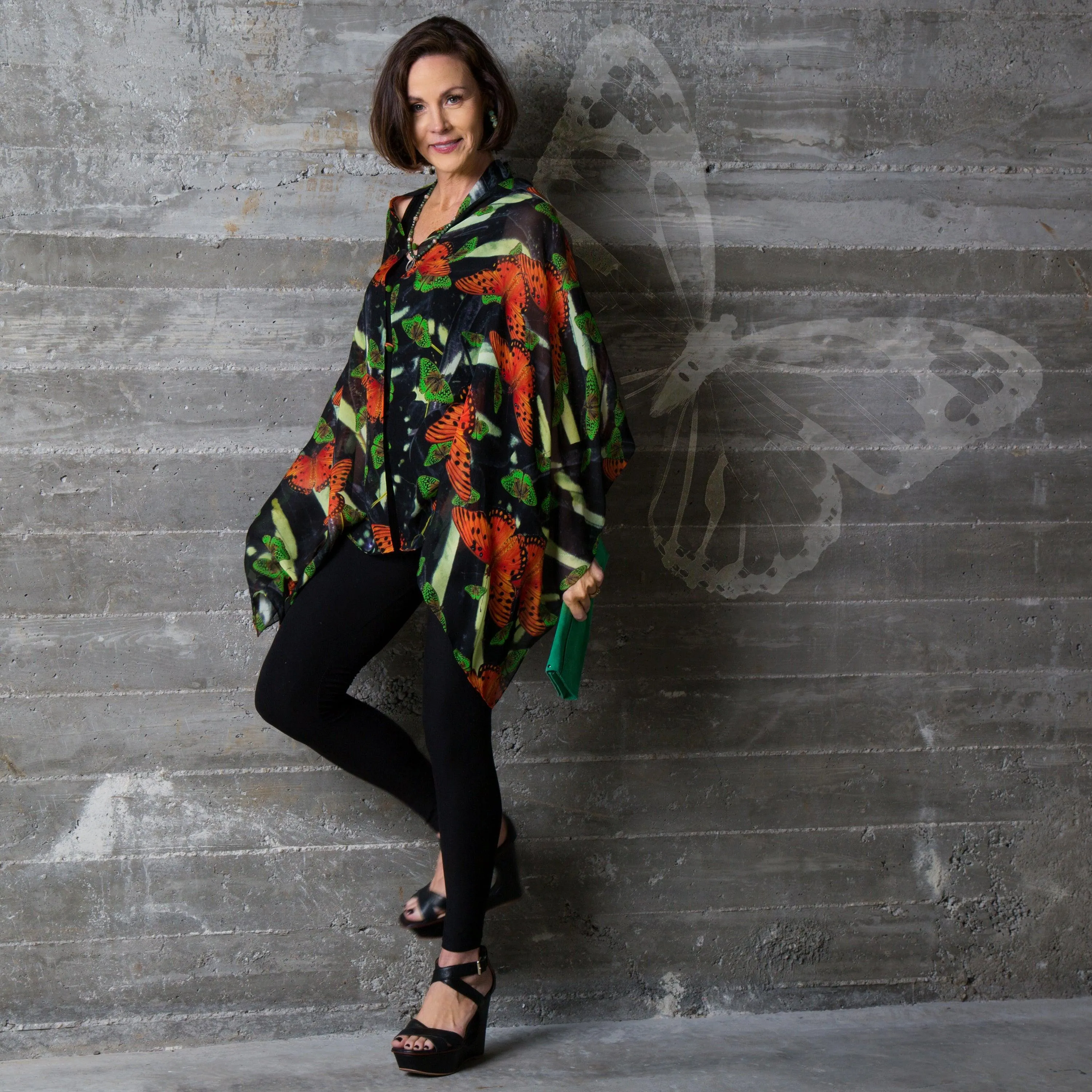 Mariposa Silk Chiffon Scarf Wrap