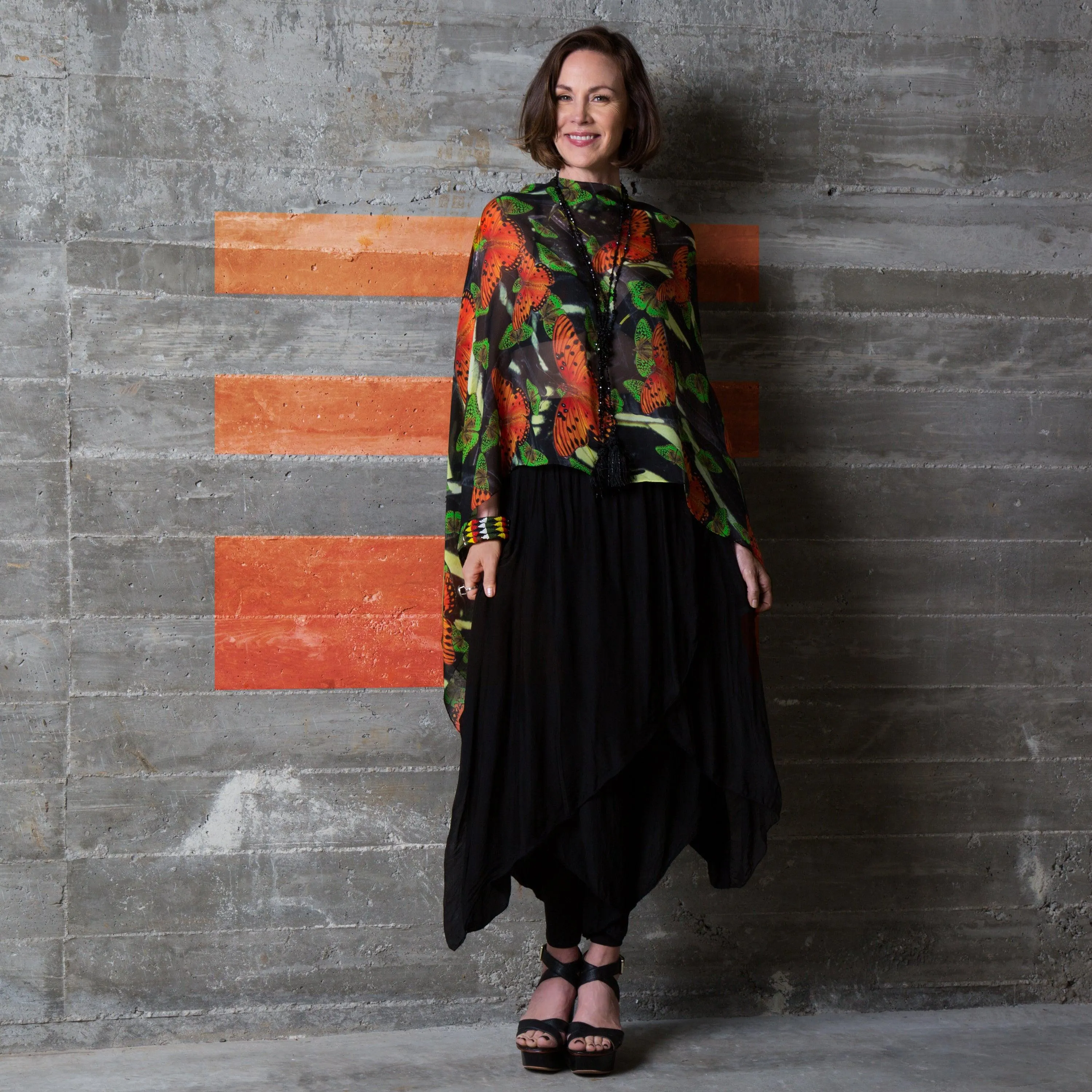 Mariposa Silk Chiffon Scarf Wrap
