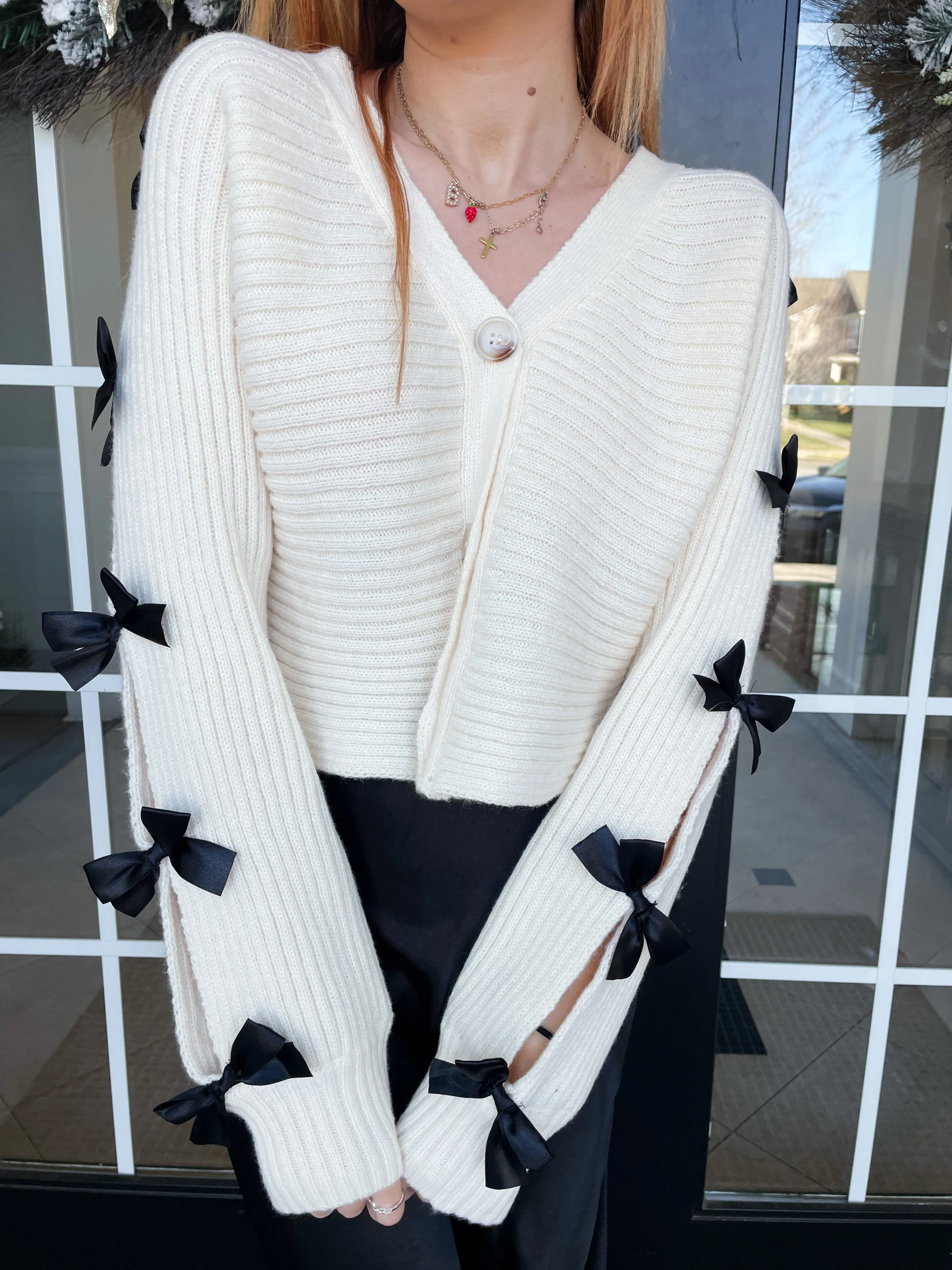 Matchmaker Bow Cardigan