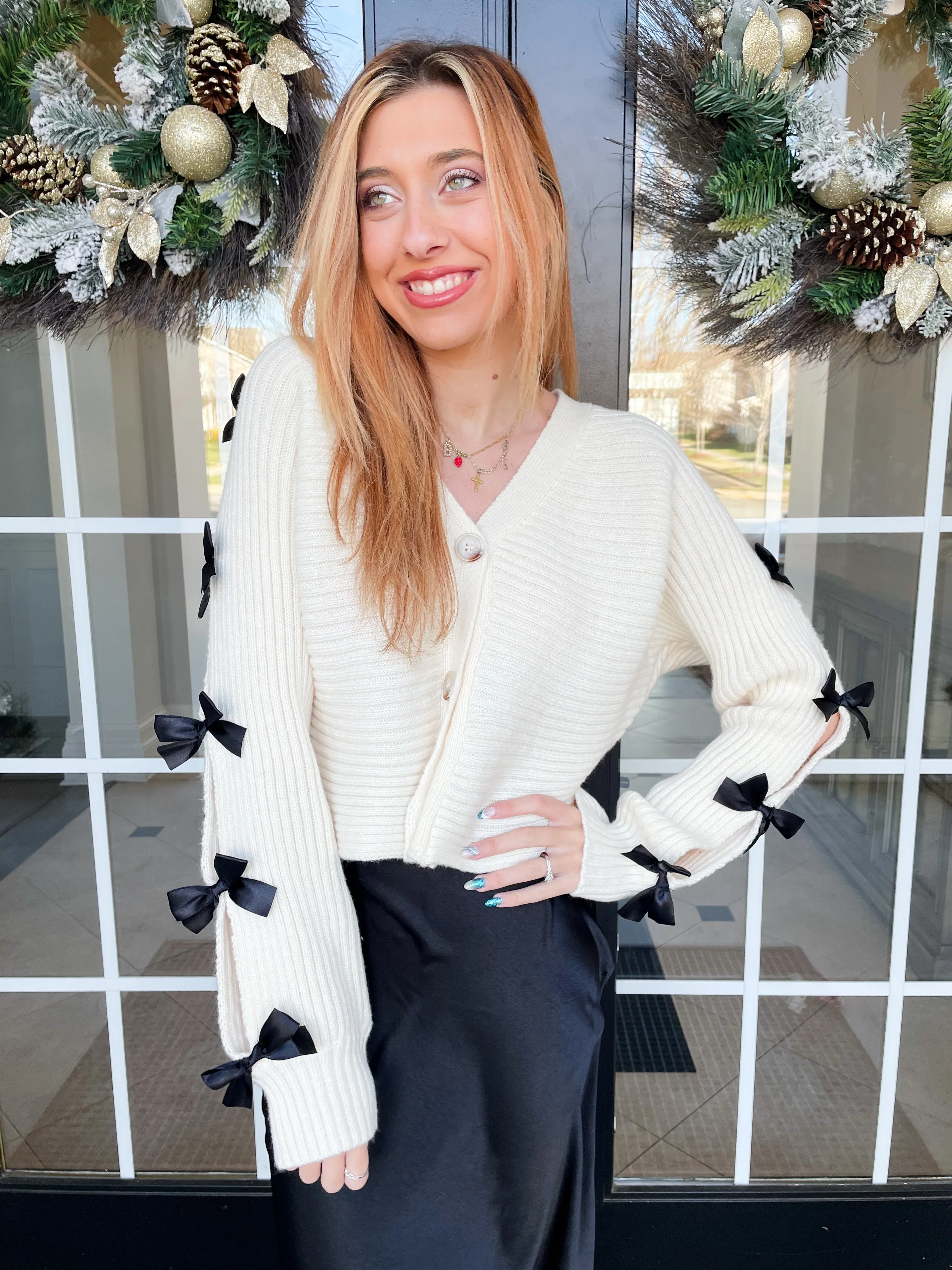 Matchmaker Bow Cardigan