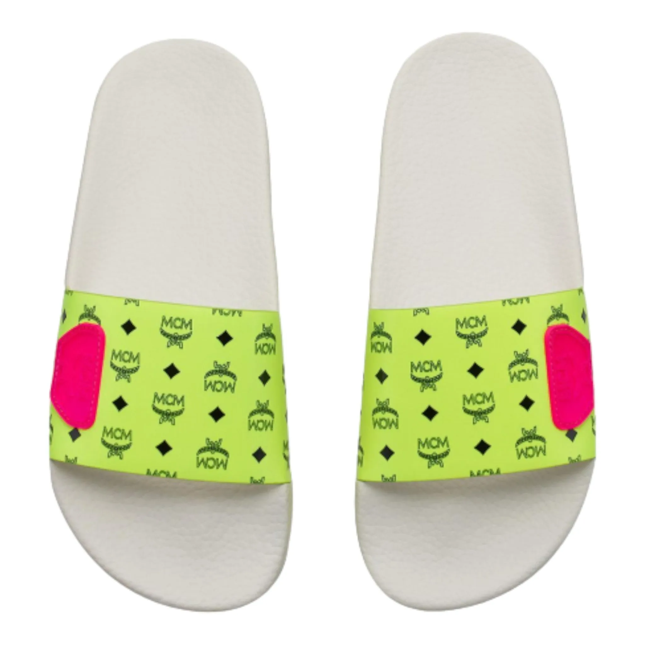 MCM Women's Slides in Neon Visetos