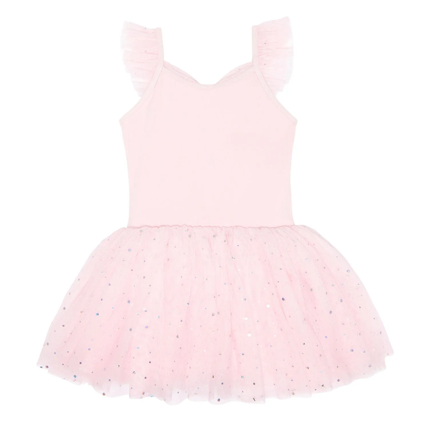 Melania: Sequin Tutu Dress with Bows in Ballet Pink