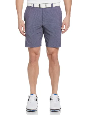 Mens Flat Front Mini Texture Print Golf Short