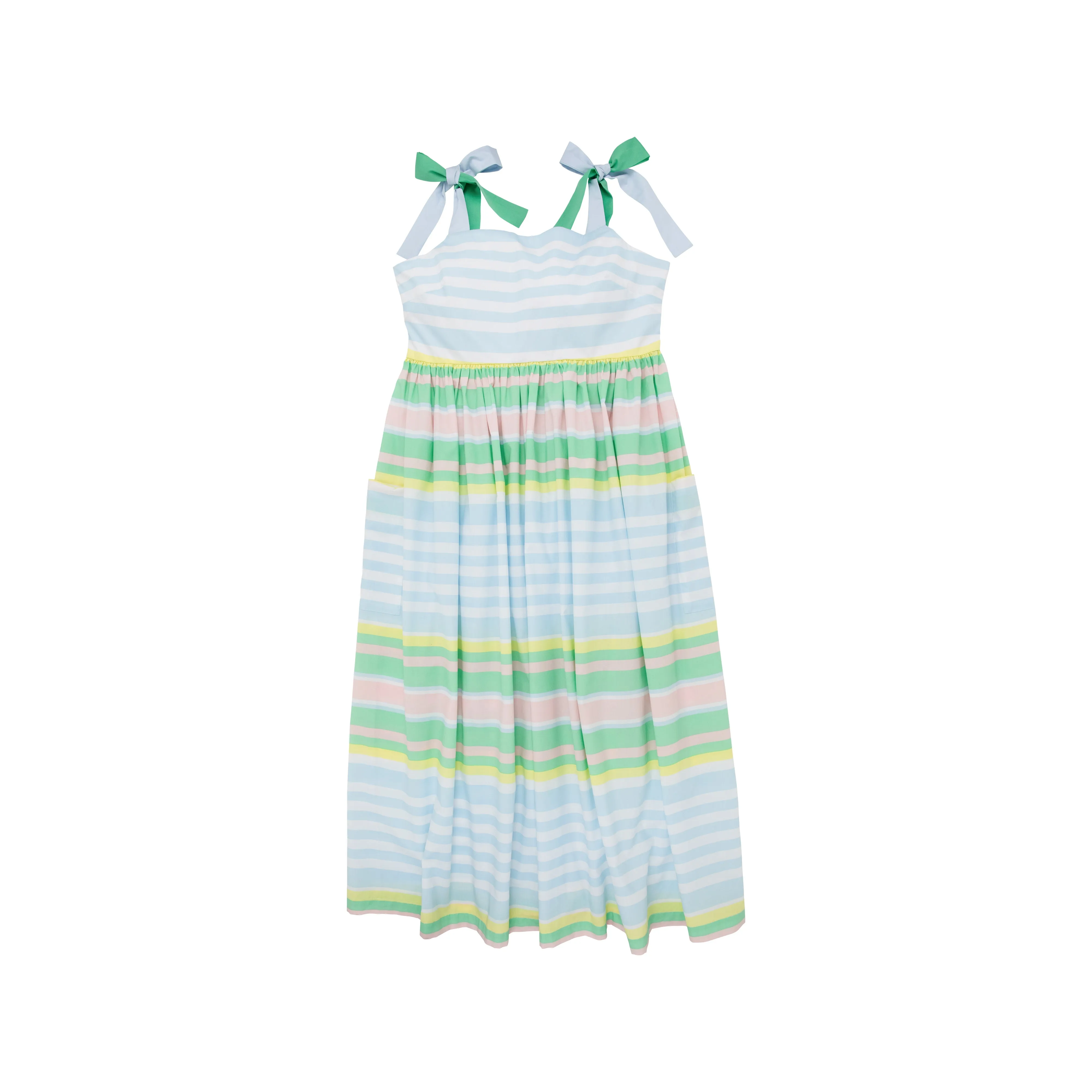 Midge Midi Dress (Women's) - Sarasota Stripe with Buckhead Blue and Grace Bay Green