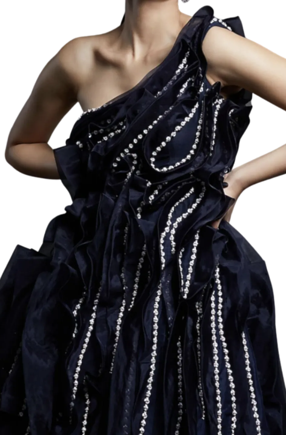 Midnight Blue Beaded Gown