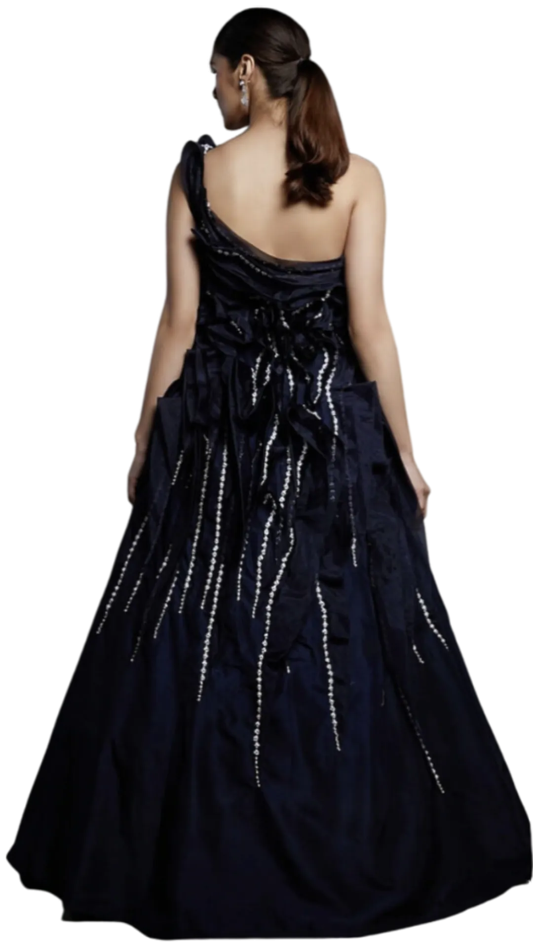 Midnight Blue Beaded Gown