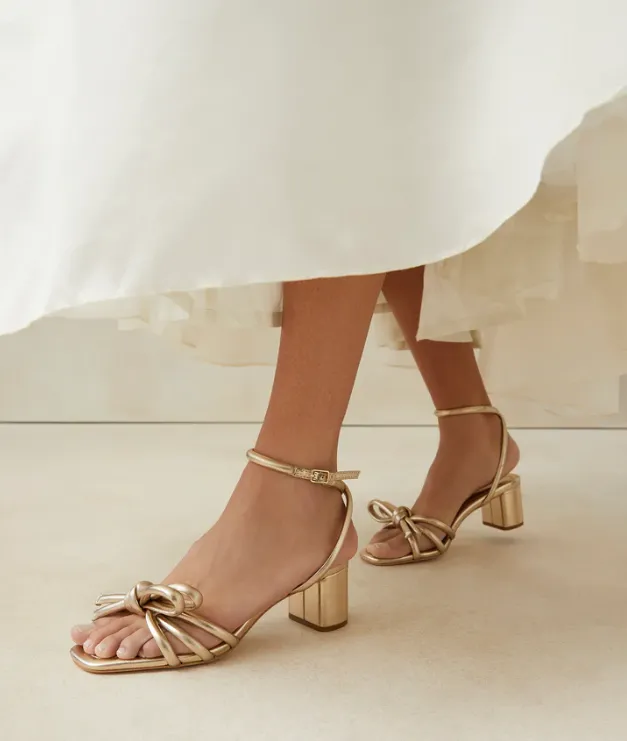 Mikel Mid Heel Bow Sandal