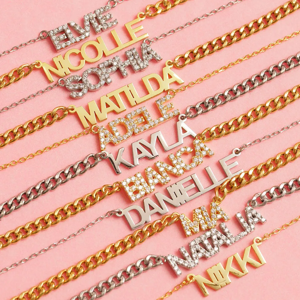 MINI BLOCK NAME NECKLACE