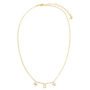 Mini Pavé 'MOM' Block Name Necklace