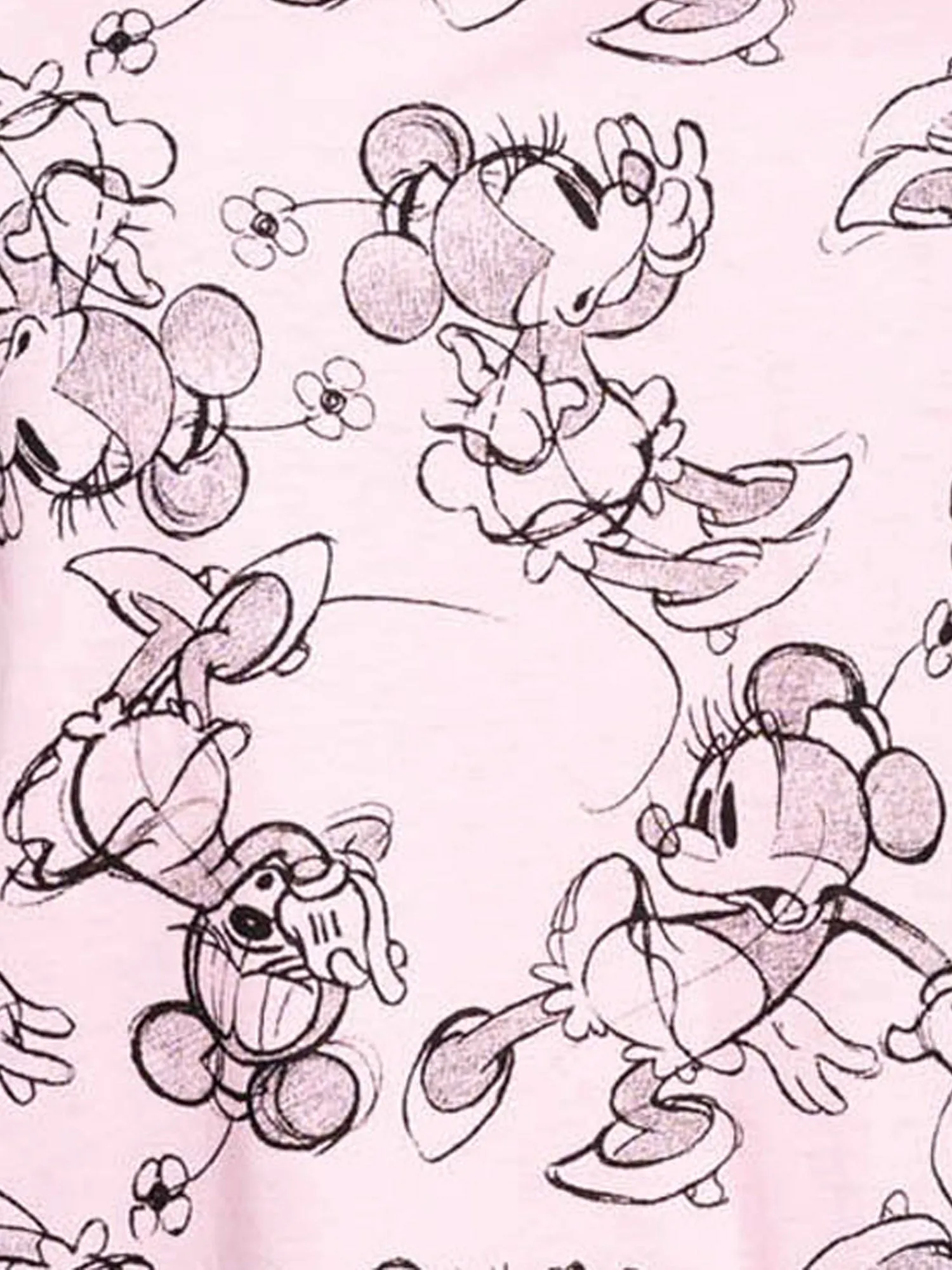 Minnie Mouse T-Shirt Sketch All-Over Print Pink Women's Plus Size Disney
