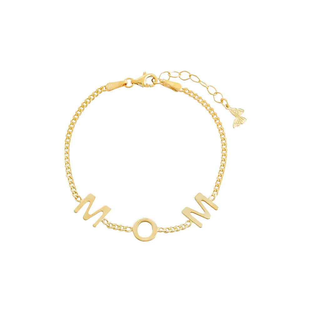 MOM Block Name Bracelet