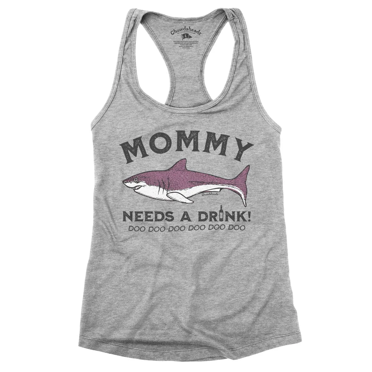 Mommy Shark Needs a Drink Ladies Tank Top