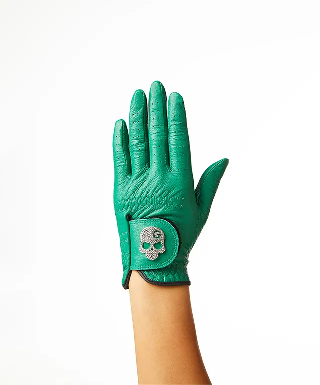 Monster G Woman Lambskin Crystal Glove - Green