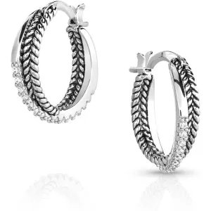 Montana Silversmiths Crystal Crossover Hoop Earrings