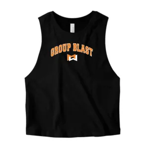 MOSSA Bella   Canvas Women's Cropped Tank - Blast Collegiate Logo