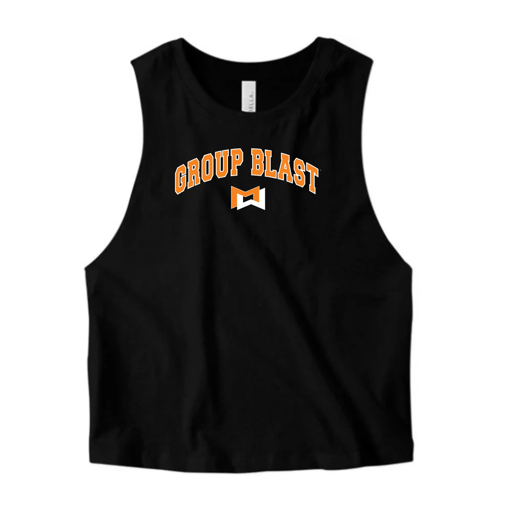 MOSSA Bella   Canvas Women's Cropped Tank - Blast Collegiate Logo