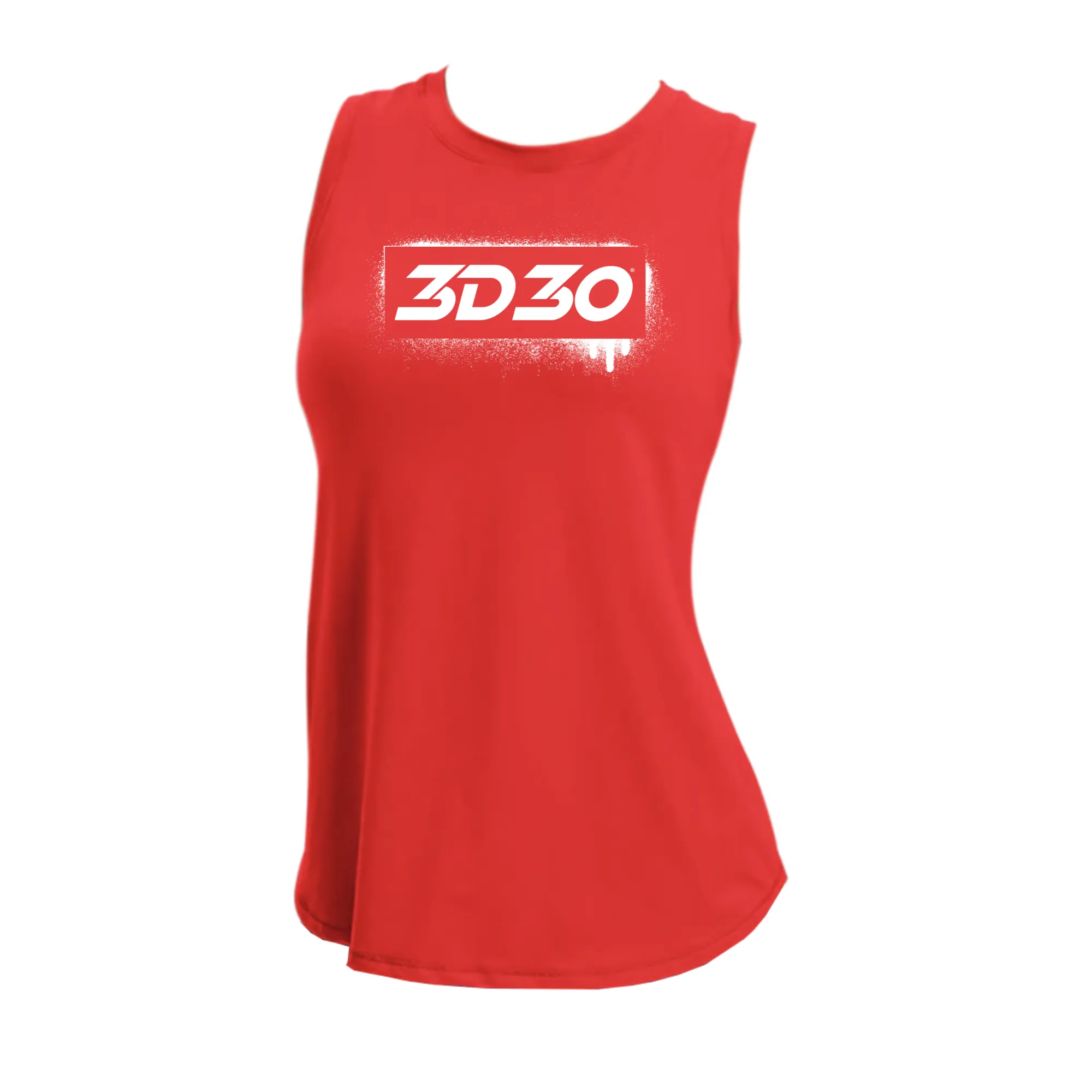 MOSSA CRZ Women's Ultralight Racerback Tank (red) - 3D30 Graffiti Logo