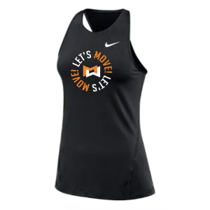 MOSSA Nike Women's All Over Mesh Tank (black) - Blast LET'S MOVE Circle Logo