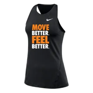 MOSSA Nike Women's All Over Mesh Tank (black) - Blast MOVE BETTER FEEL BETTER Logo