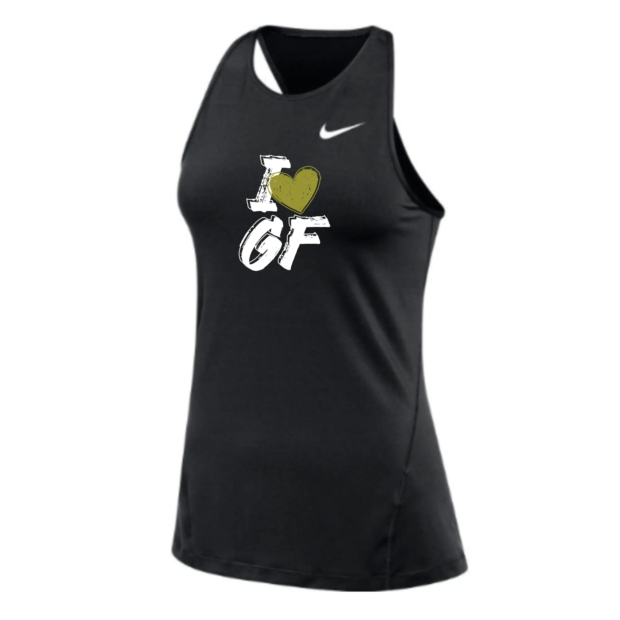 MOSSA Nike Women's All Over Mesh Tank (black) - Fight I HEART GF Logo