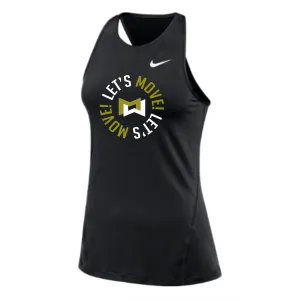 MOSSA Nike Women's All Over Mesh Tank (black) - Fight LET'S MOVE Circle Logo