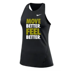 MOSSA Nike Women's All Over Mesh Tank (black) - Fight MOVE BETTER FEEL BETTER Logo