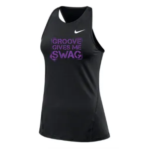 MOSSA Nike Women's All Over Mesh Tank (black) - Groove Stencil GIVES ME Logo
