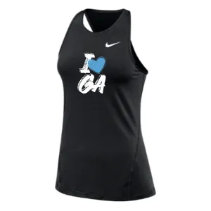 MOSSA Nike Women's All Over Mesh Tank (black) - I HEART GA Logo