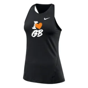 MOSSA Nike Women's All Over Mesh Tank (black) - I HEART GB Logo