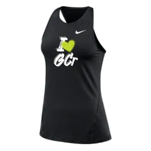 MOSSA Nike Women's All Over Mesh Tank (black) - I HEART GCR Logo