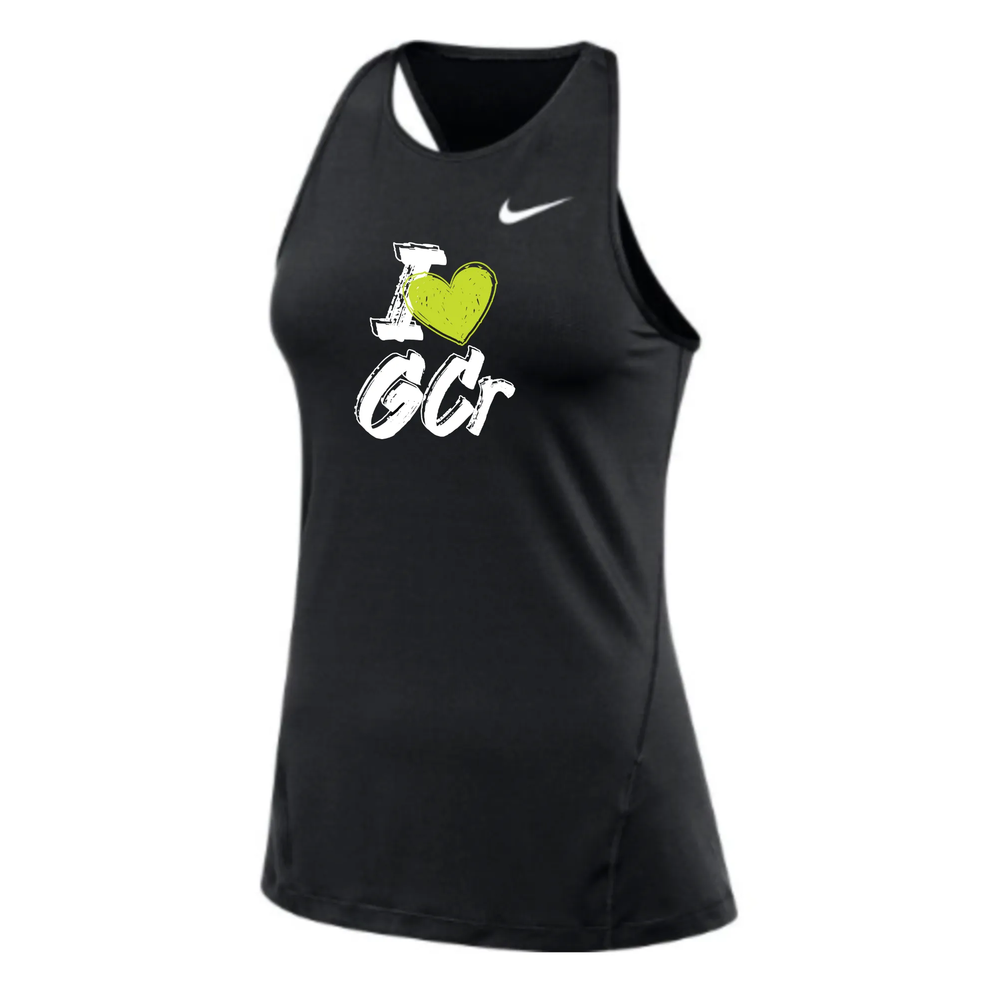 MOSSA Nike Women's All Over Mesh Tank (black) - I HEART GCR Logo