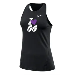 MOSSA Nike Women's All Over Mesh Tank (black) - I HEART GG Logo