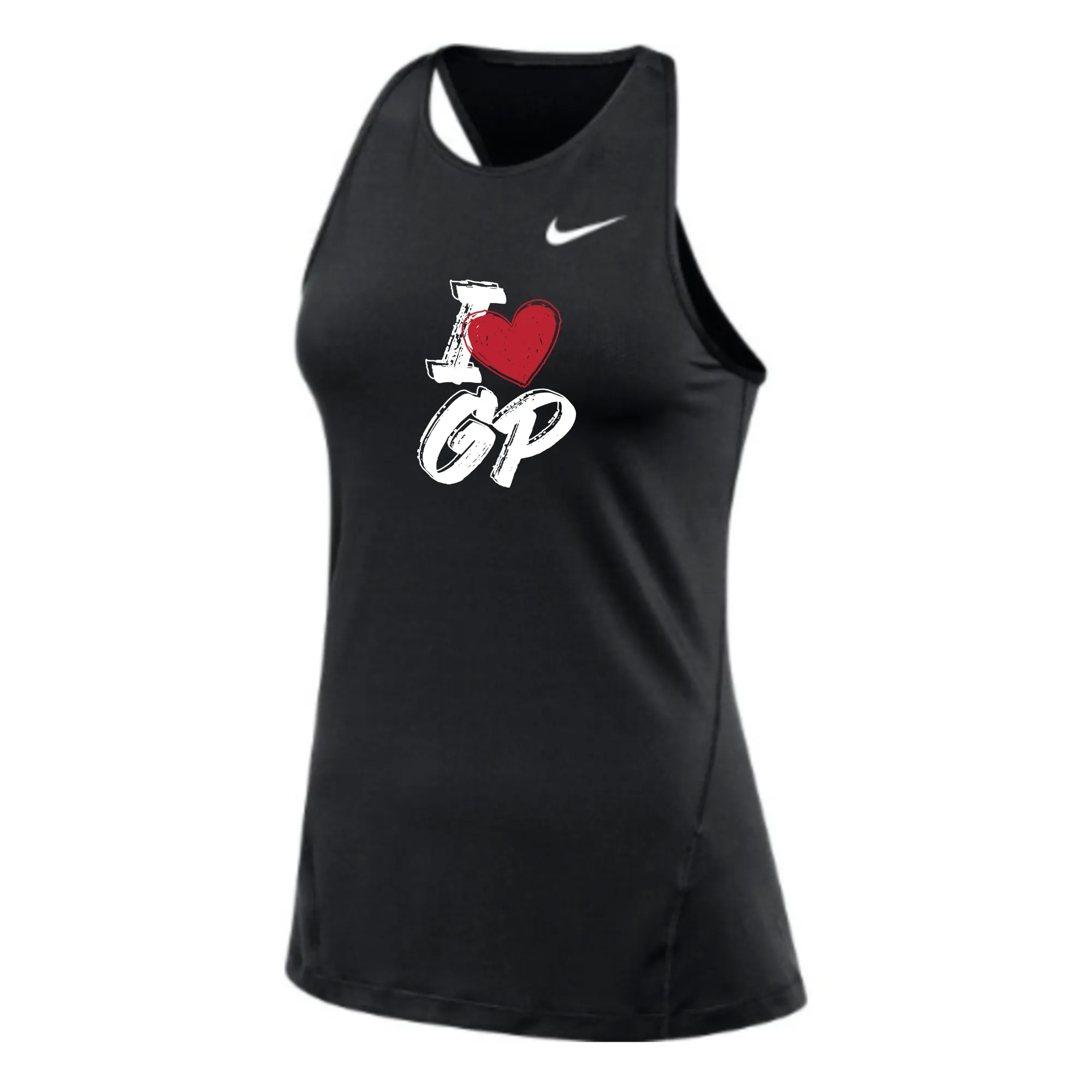 MOSSA Nike Women's All Over Mesh Tank (black) - Power I HEART GP Logo