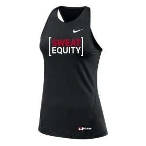 MOSSA Nike Women's All Over Mesh Tank (black) - Power Sweat Equity Logo