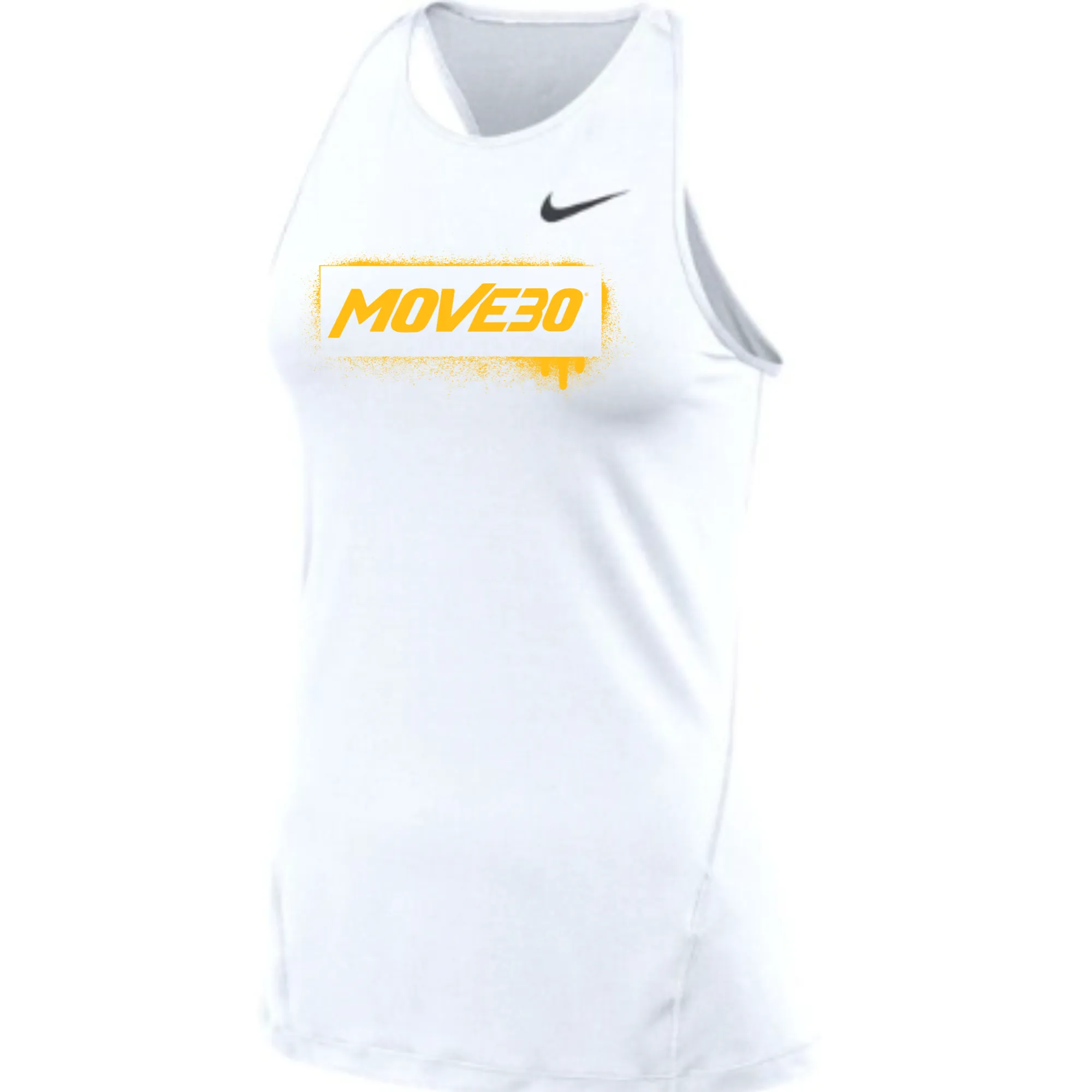MOSSA Nike Women's All Over Mesh Tank (white) - MOVE30 Graffiti Logo