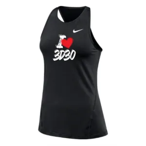 MOSSA Nike Women's Legend All Over Mesh Tank (black) - I HEART 3D30 Logo