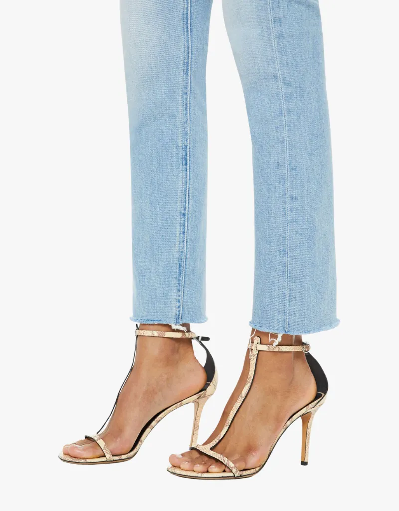 Mother The Pixie Dazzler Ankle Fray Jeans in Ivy League Cowboy