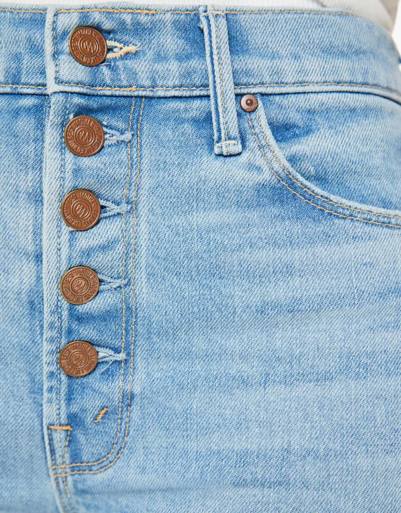 Mother The Pixie Dazzler Ankle Fray Jeans in Ivy League Cowboy
