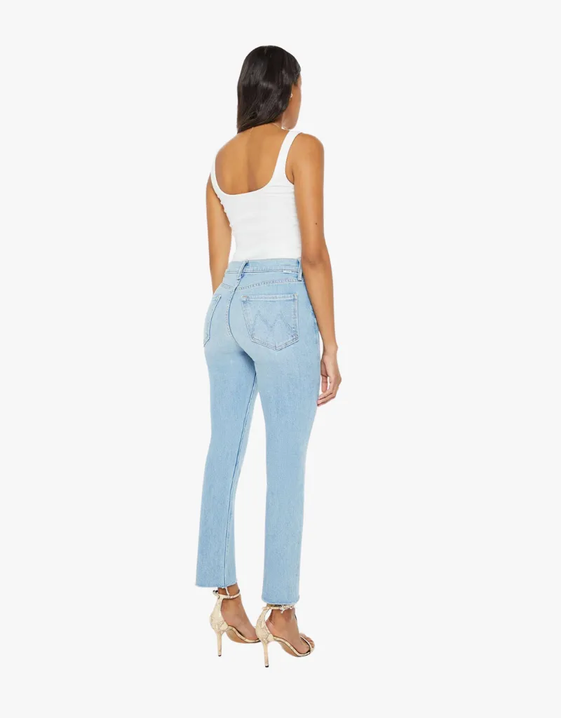 Mother The Pixie Dazzler Ankle Fray Jeans in Ivy League Cowboy