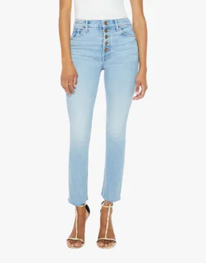 Mother The Pixie Dazzler Ankle Fray Jeans in Ivy League Cowboy