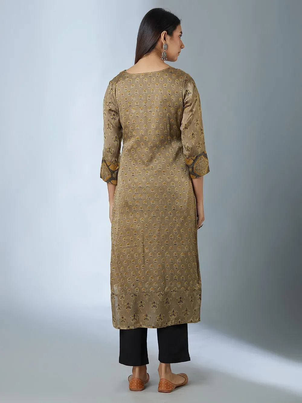 MUSTARD AJRAK KURTA