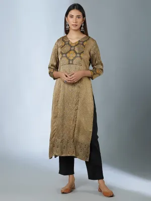 MUSTARD AJRAK KURTA
