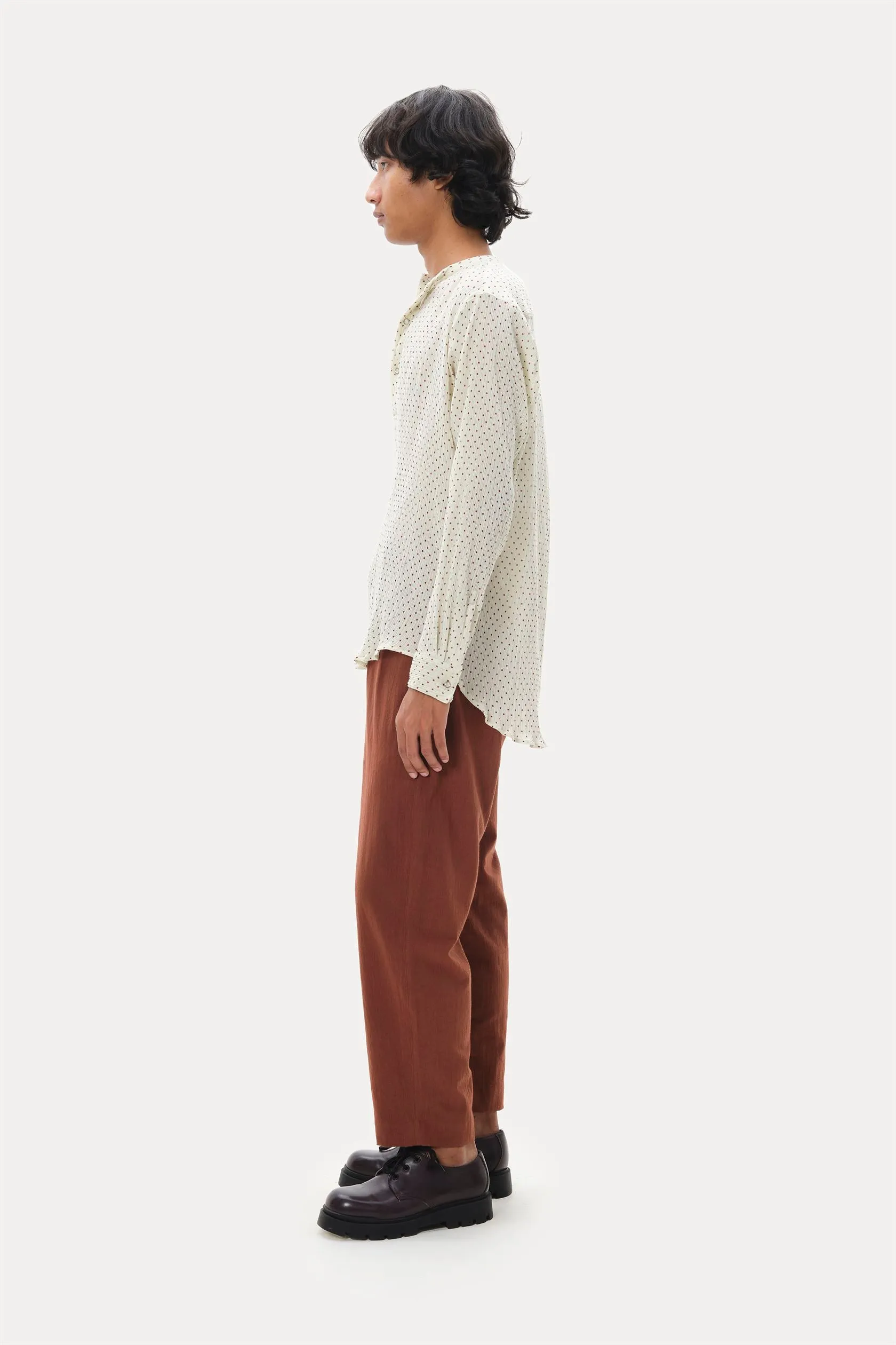 Naushad Ali I Polka shirt,Lilac Signature Spring Summer 2025 High twisted cotton crepe Lilac NA SS24 M03