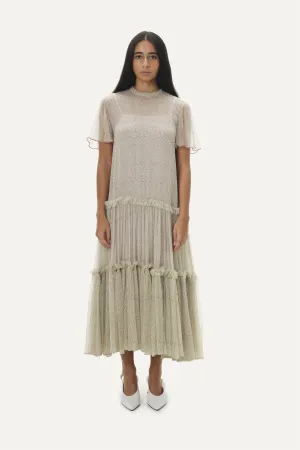 Naushad Ali   I   Summer dress Polka dots Signature Spring Summer 2025 Mint Cotton chiffon   Cotton crepe NA SS24 W22