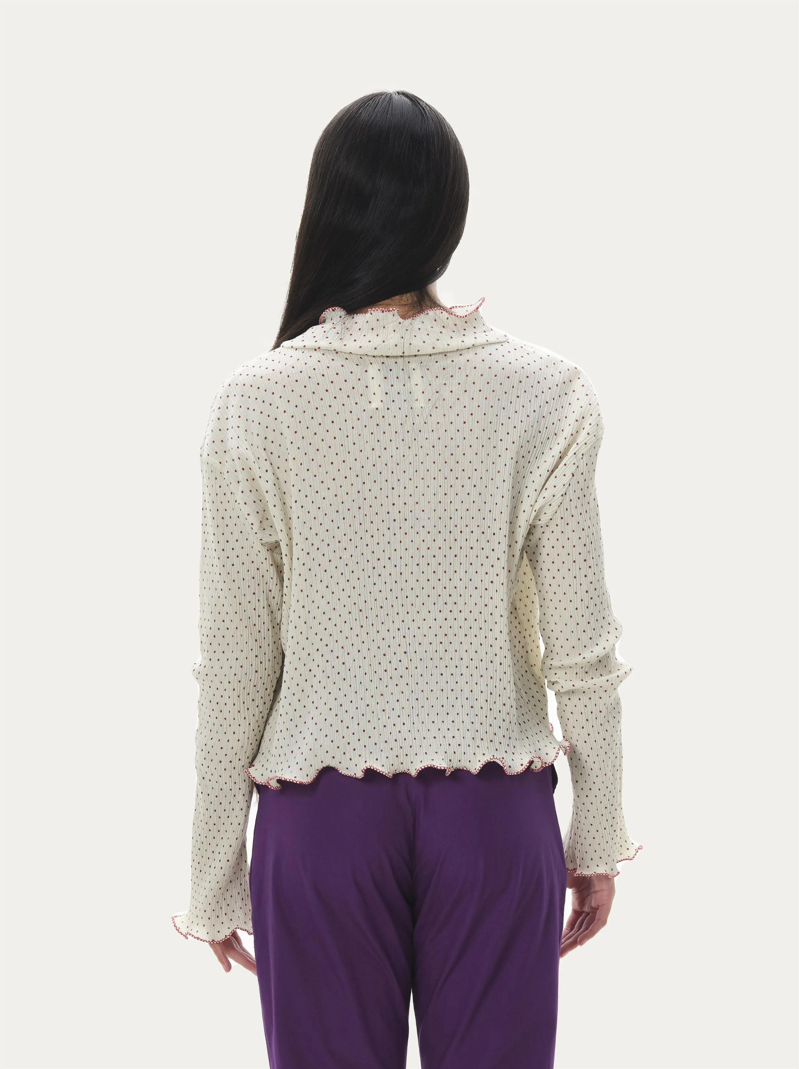 Naushad Ali   I   Summer top Polka dots Signature Spring Summer 2025 Mint High twisted cotton crepe NA SS24 W24T