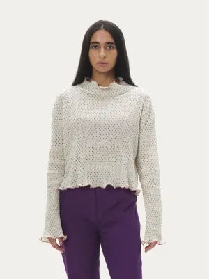 Naushad Ali   I   Summer top Polka dots Signature Spring Summer 2025 Mint High twisted cotton crepe NA SS24 W24T