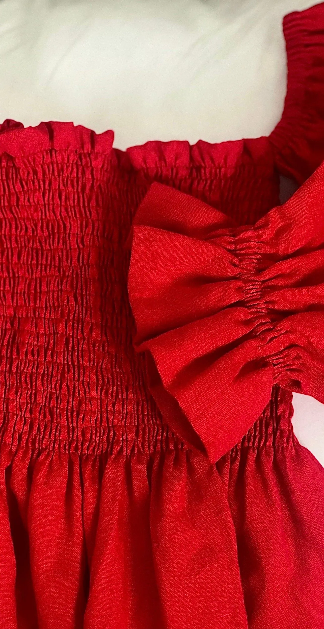 NESSA LINEN RED MIDI
