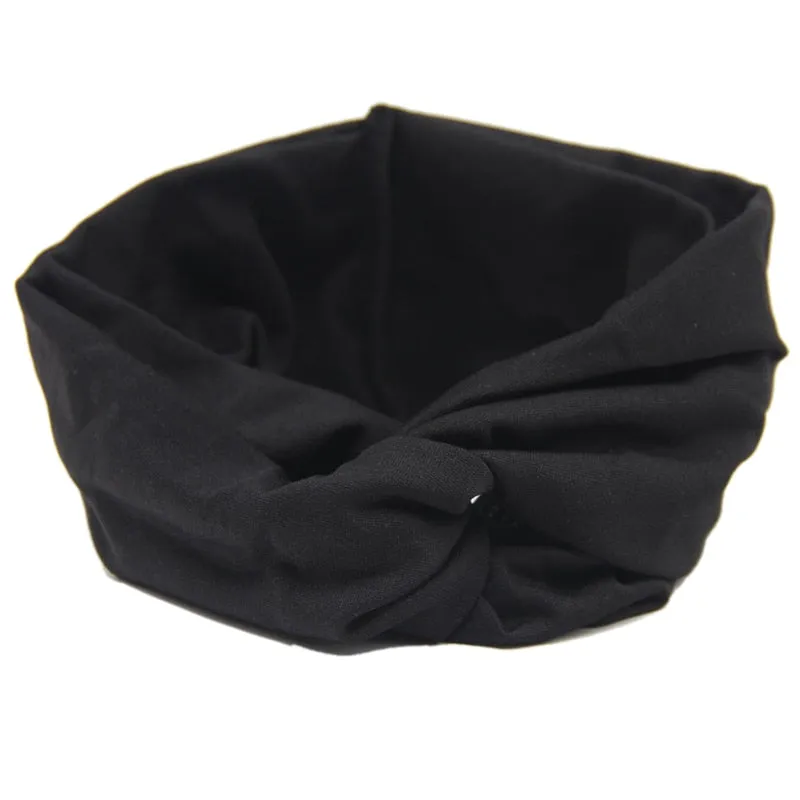 New Ladies Hairband Twist Turban Hair Accessories Yoga Headband Elastic Bow
