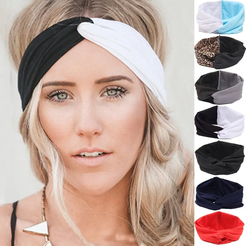 New Ladies Hairband Twist Turban Hair Accessories Yoga Headband Elastic Bow